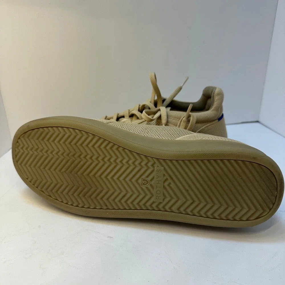 Rothys RS01 Mens Tan Sand Knit Low‎ Top Lace Up Sneakers Size 10
